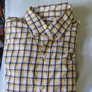 J Crew Lightweight Yellow check button down
